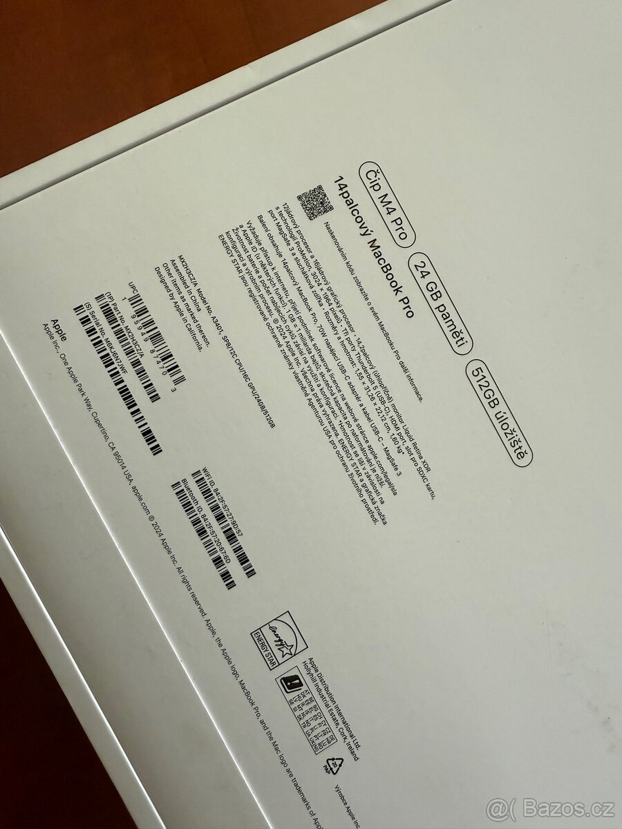 MacBook Pro 14" M4 PRO CZ 2024 Black, nový