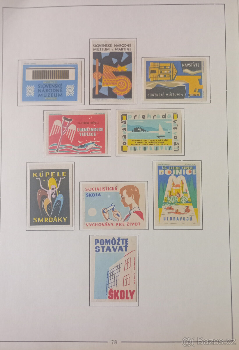Album zápalkových nálepek Slovensko 1961 - 1963