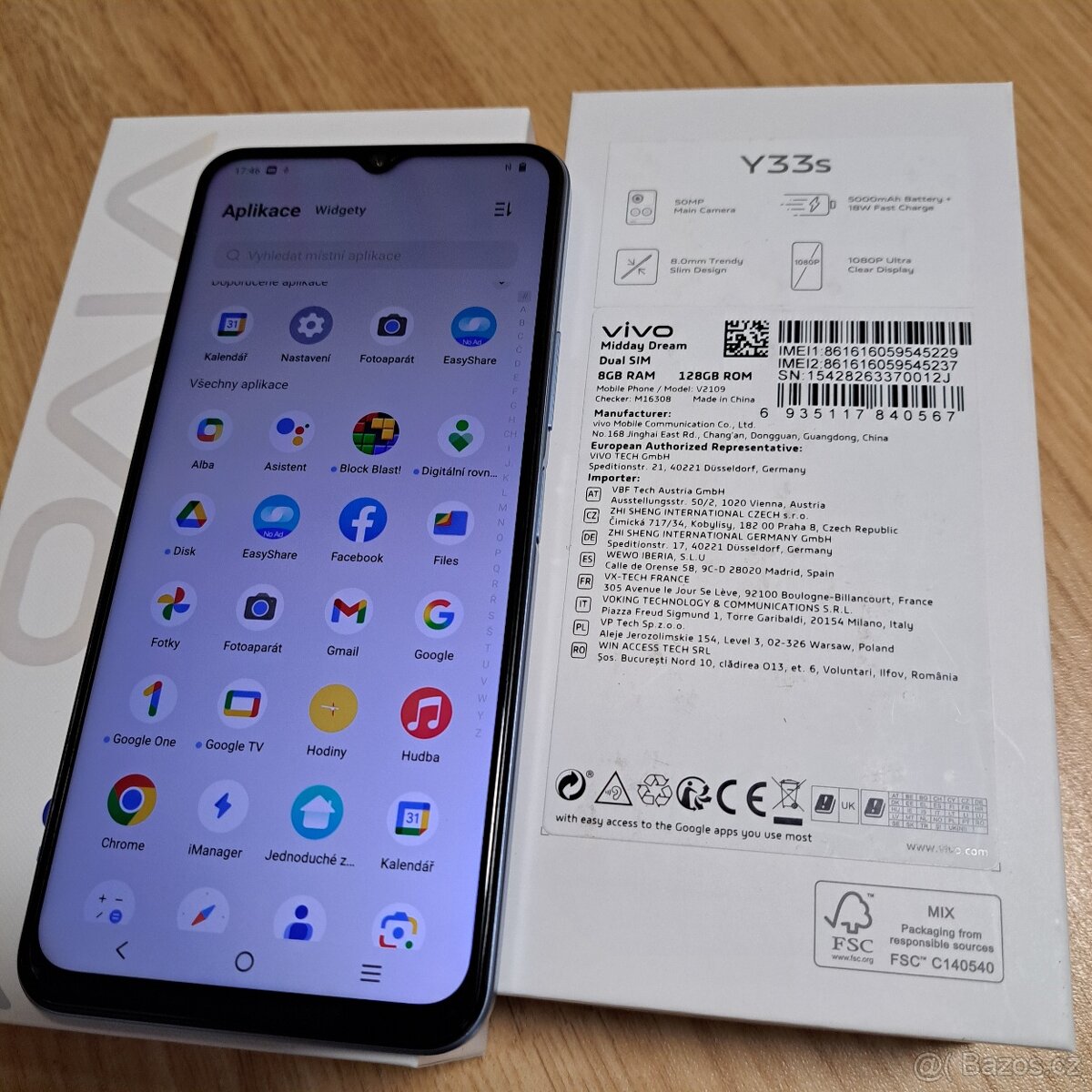 Prodám nový mobilní telefon VIVO Y33S 8Gb/128Gb