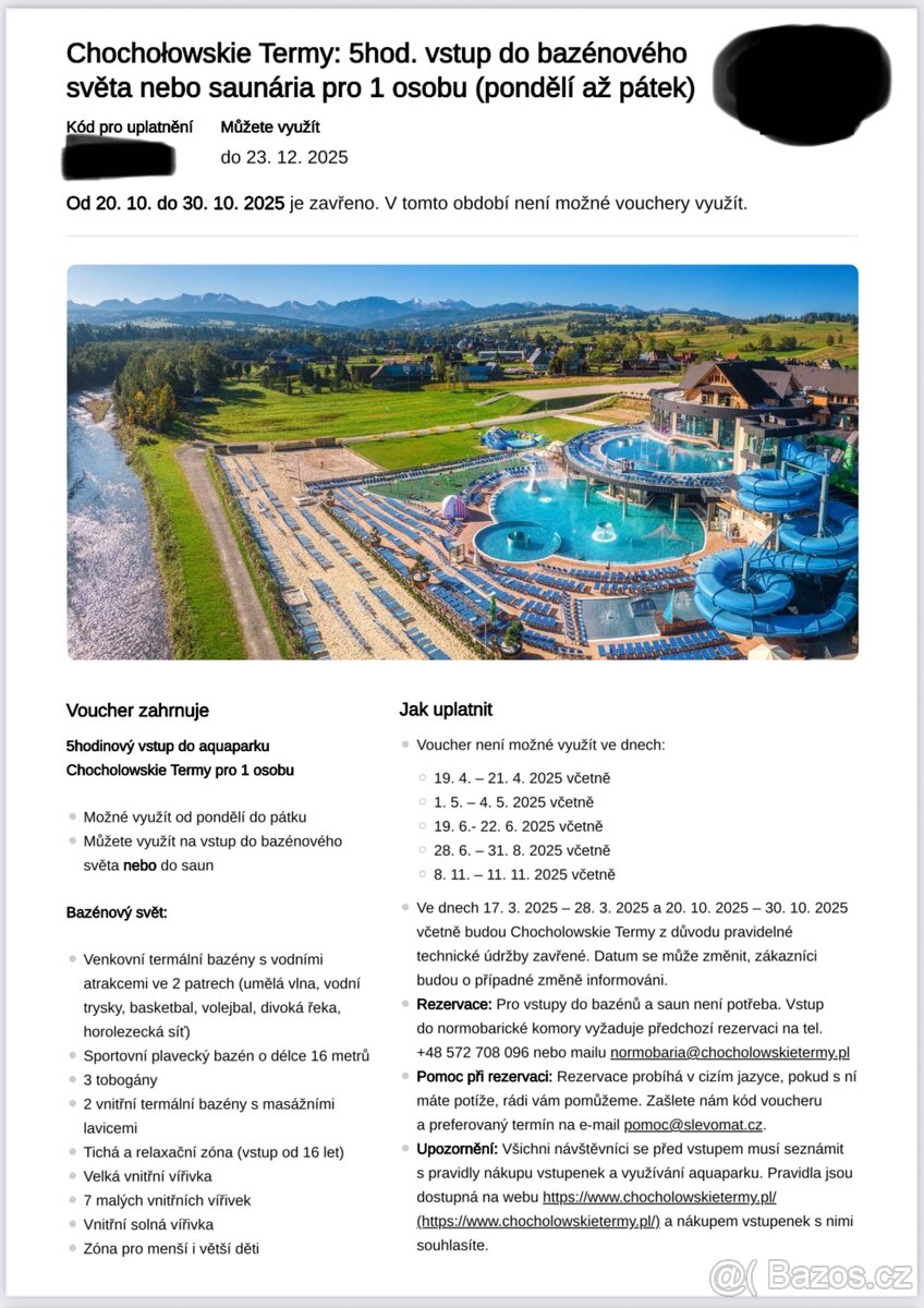 Vouchery do bazénového světa v Polsku