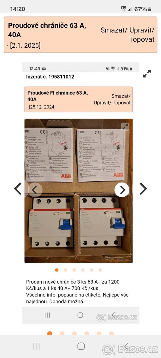 Proudové FI chrániče 63A, 40A