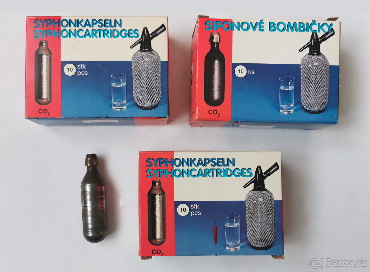 Retro sifonové bombičky CO₂