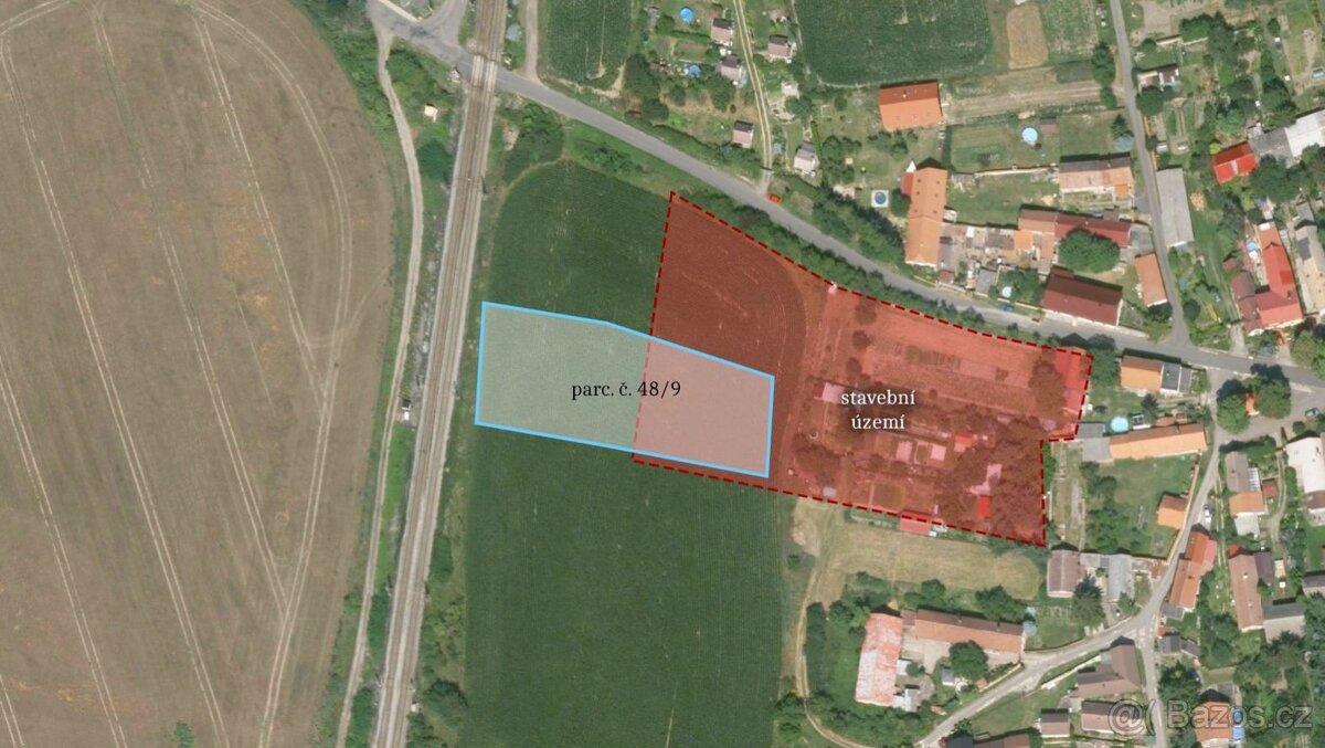 Pozemek, bydlení, prodej, Stračí, Štětí, Litoměřice