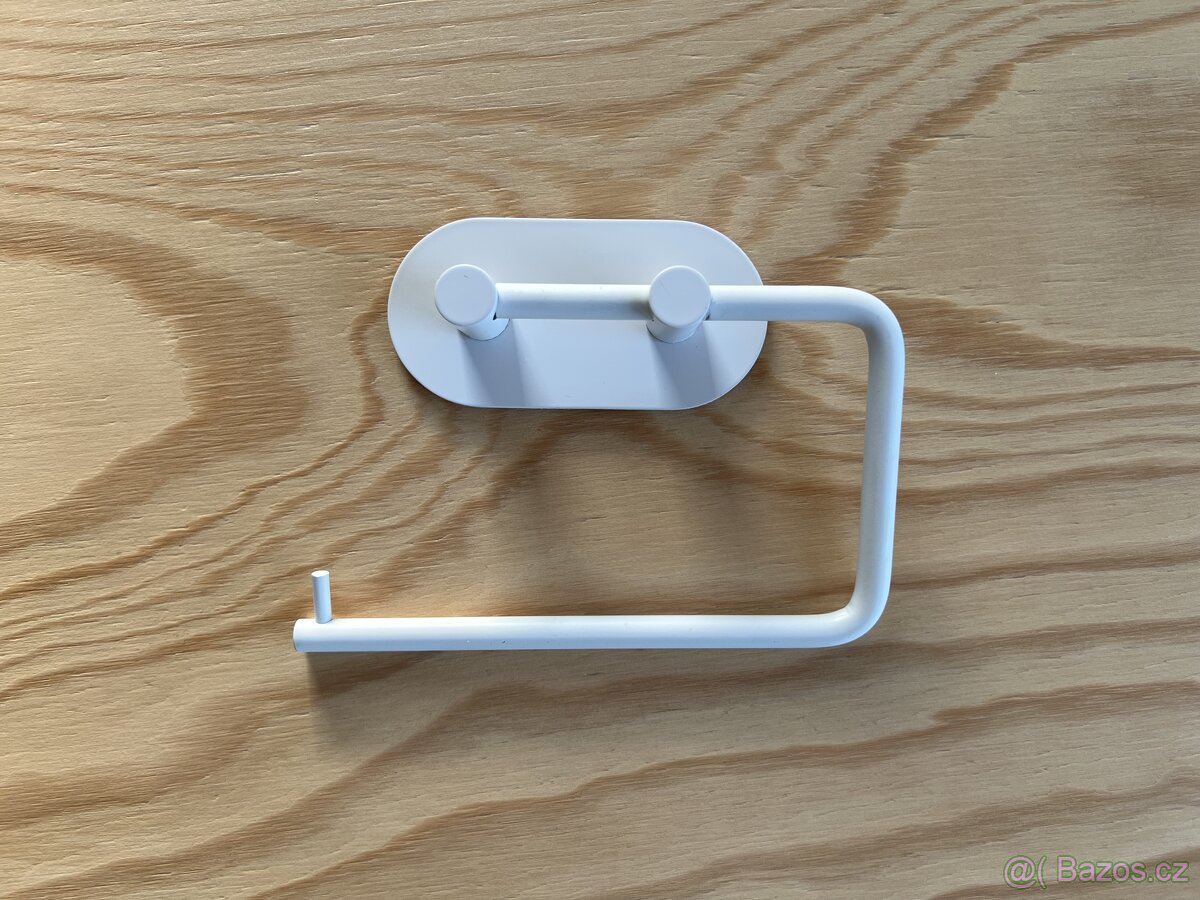 Držák toaletního papíru kovový bílý minimalistický