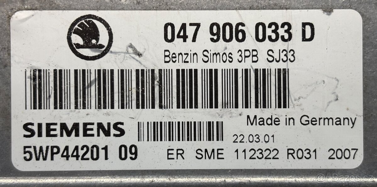 Řídicí jednotka Siemens pro Škoda Fabia 1.4 MPI