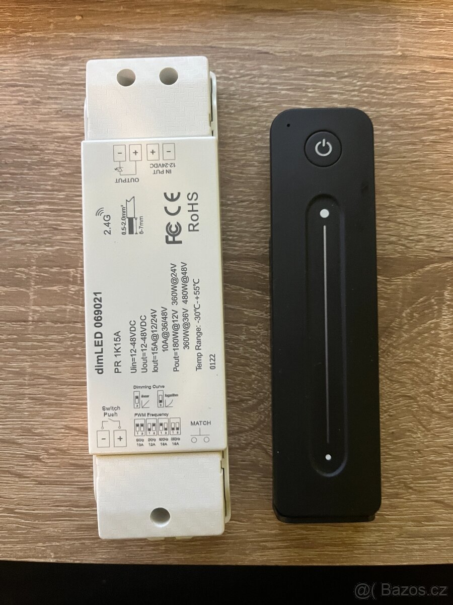 Stmívač na LED pásek dim LED PR1K15A + kompatibiliní ovladač