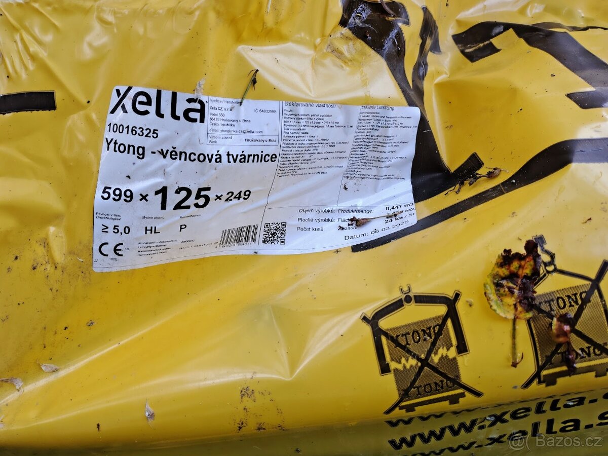 Tvárnice Ytong věncová 599x125x199mm P4-500
