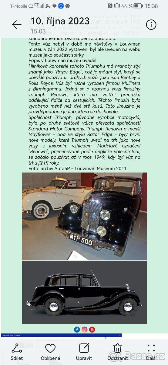 Triumph Renown TDC limusin 1953