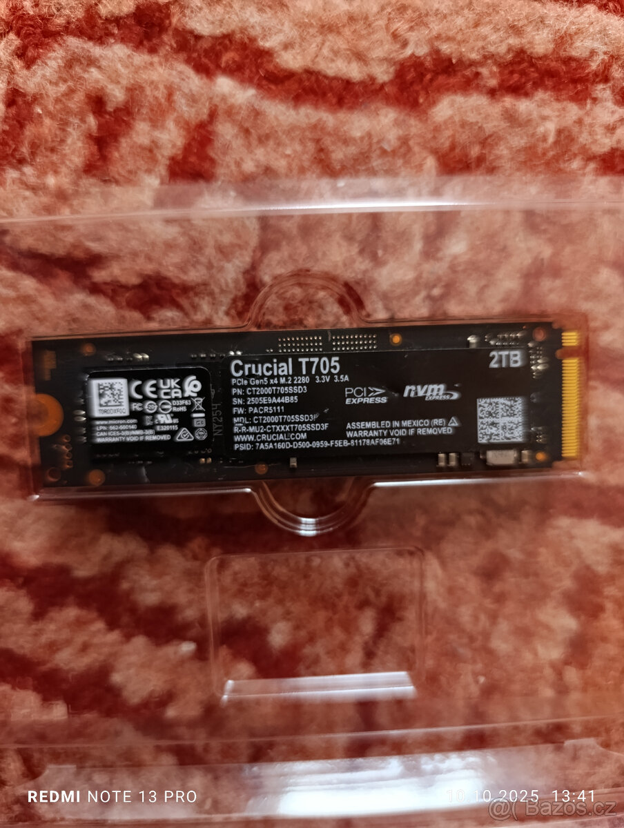 2TB CRUCIAL T705 PCIe 5.0 14500MB/s - nový
