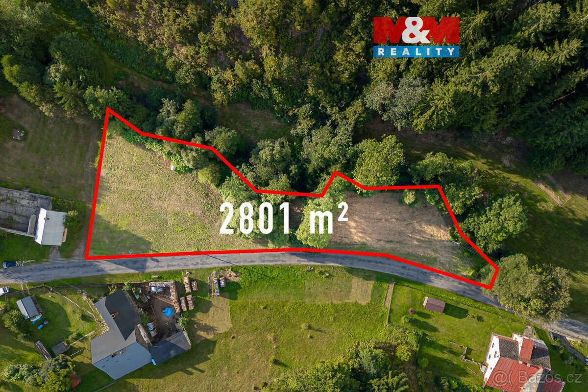 Prodej pozemku k bydlení, 2801 m², Červená Voda