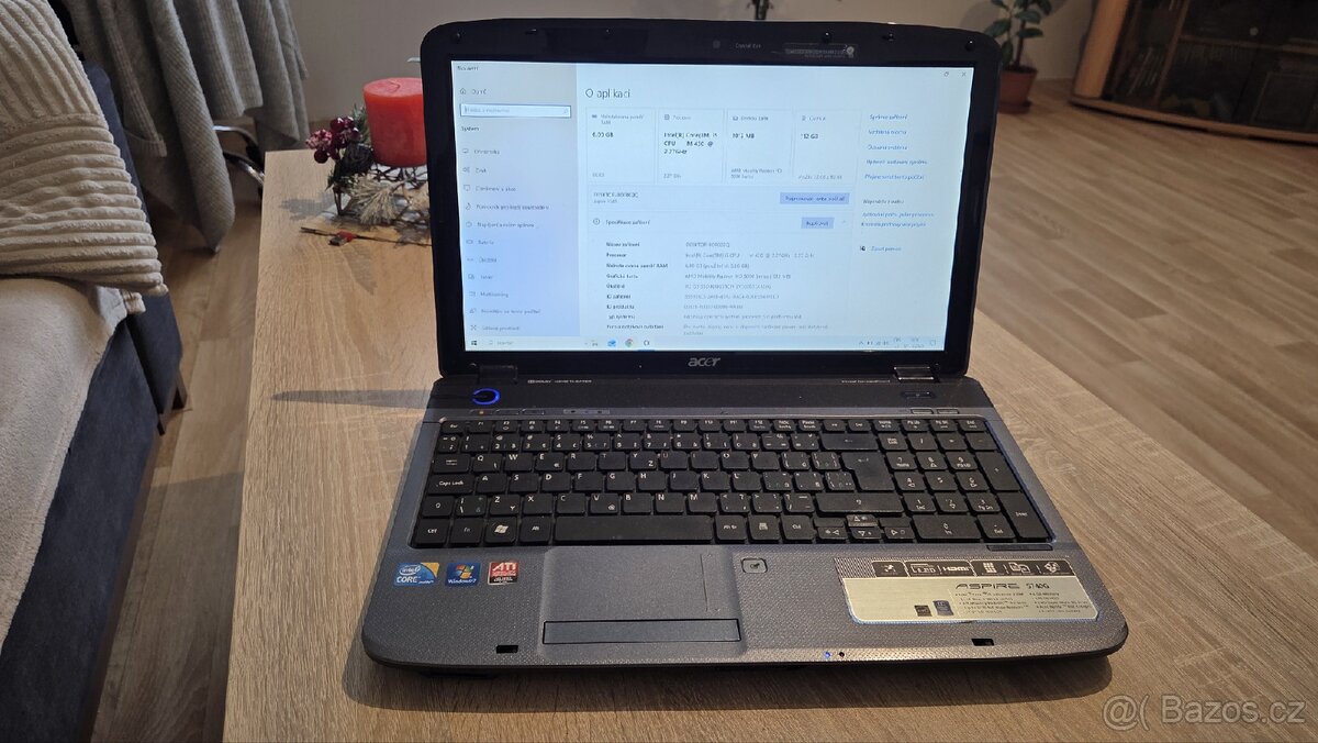 Notebook Acer Aspire 5740G idealni na internet a filmy