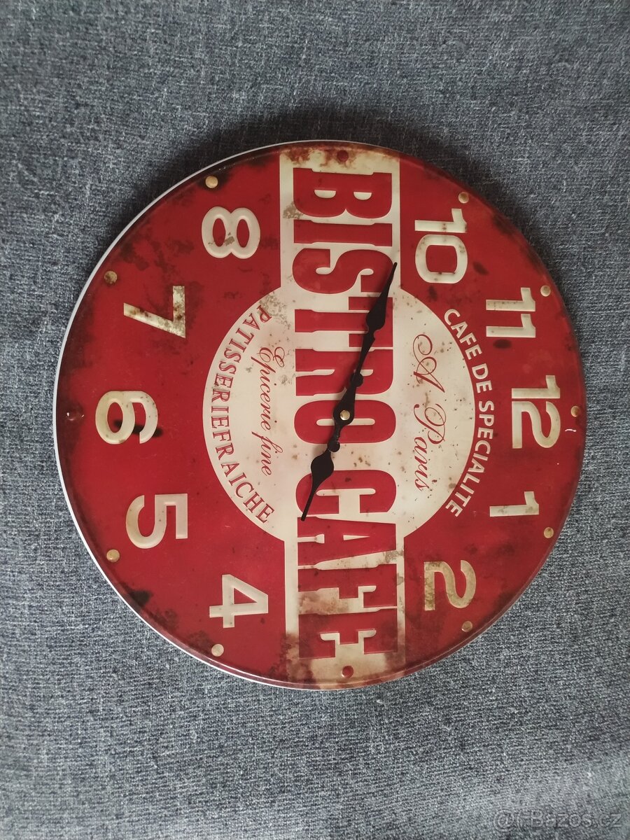 Nástěnné hodiny Vintage-Paris Bistro Café