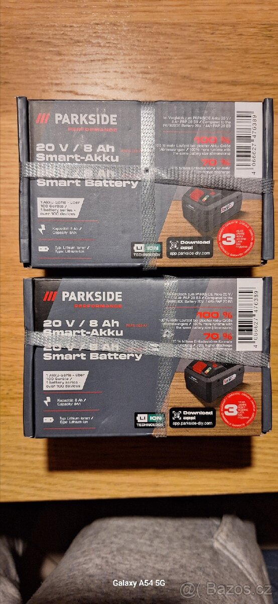 2x Parkside Smart Battery 20V 8Ah.