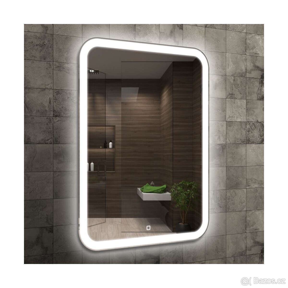 Koupelnové zrcadlo LED 60 x 80 cm
