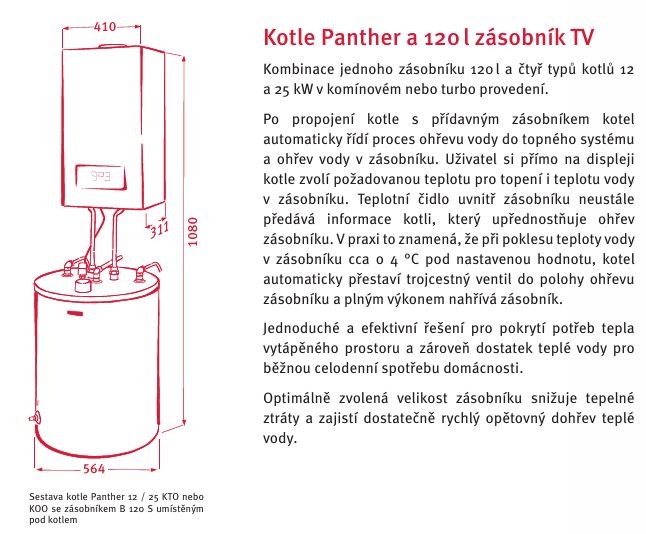 Kotlová sestava Protherm (plynový kotel + ohřívač)