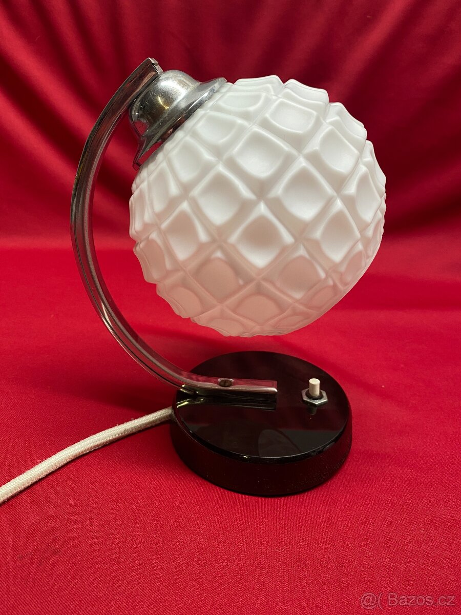 lampa lampička retro lampa chrom lampička na noční stolek