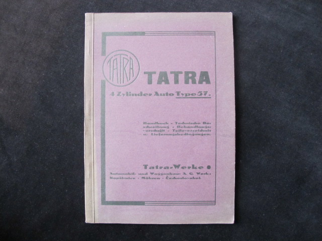 Tatra 4 Zylinder Auto Type 57 technická literatúra