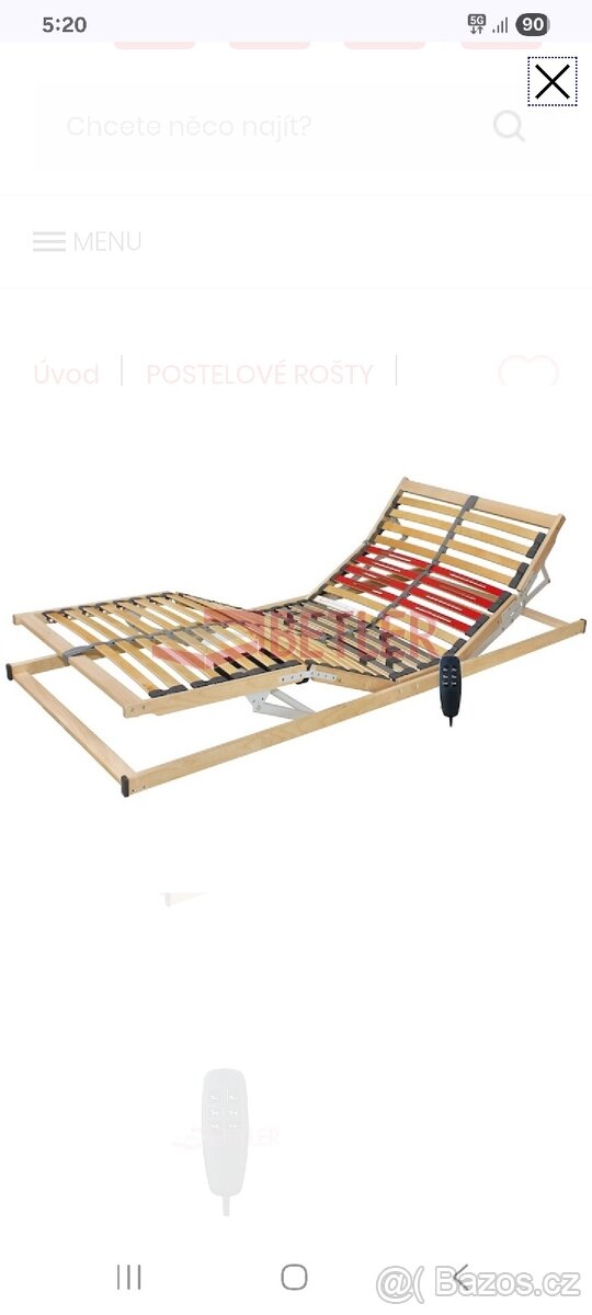 Polohovatelný elektrický rošt 80cm