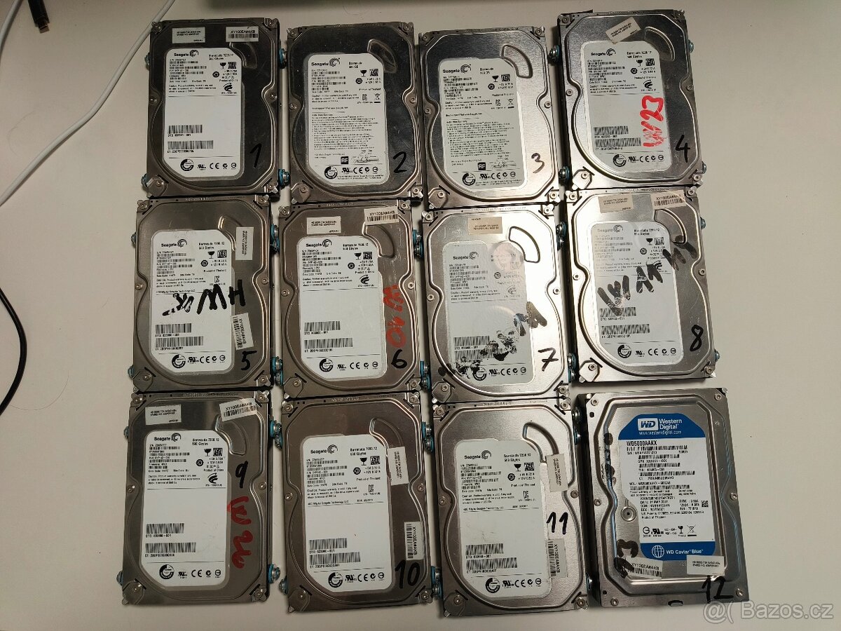HDD, různé kapacity do 640GB