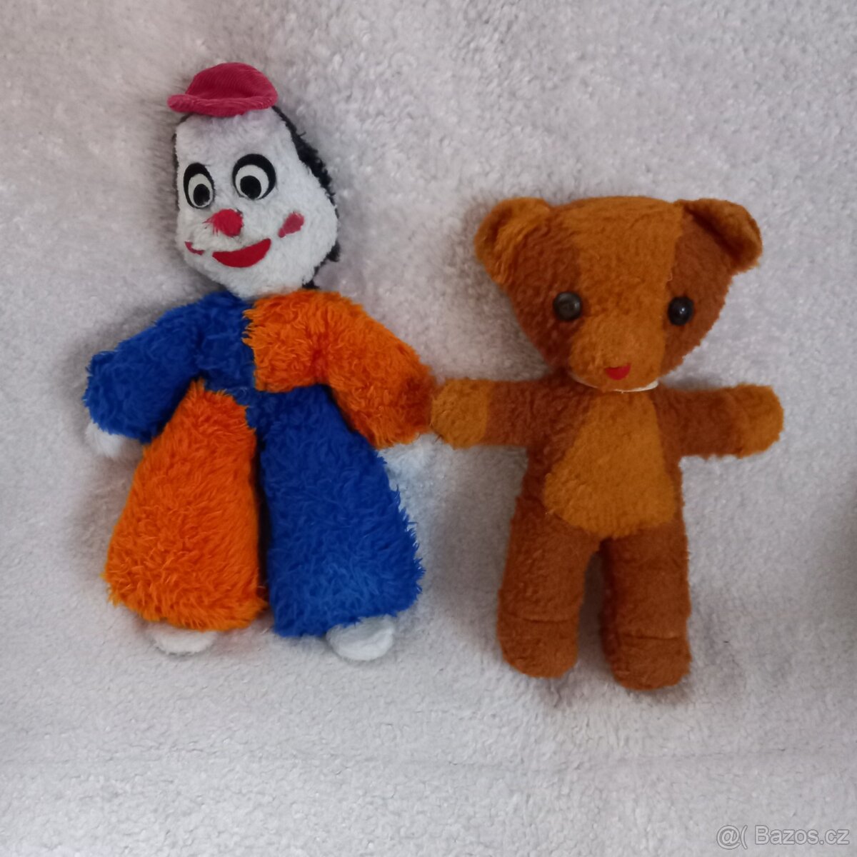 2x retro plyšáci šašek a medvídek
