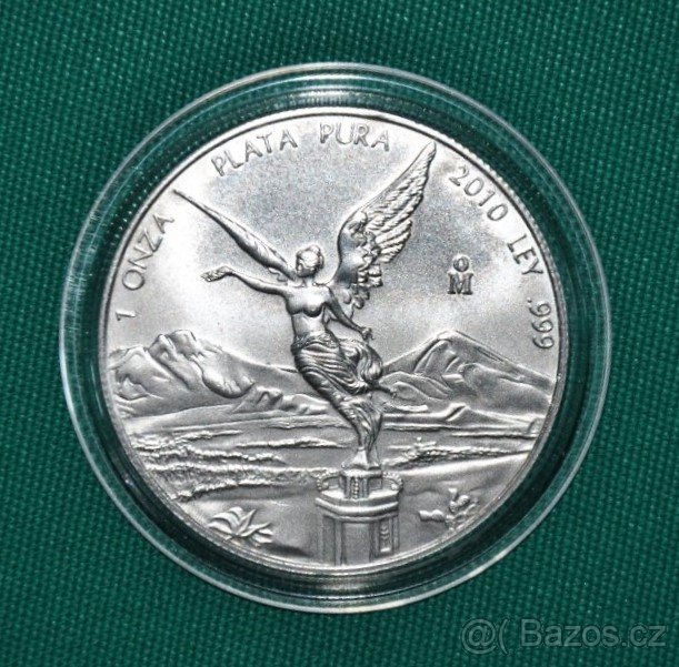 Stříbrná investiční mince Libertad Mexico 2010 1oz Ag 999