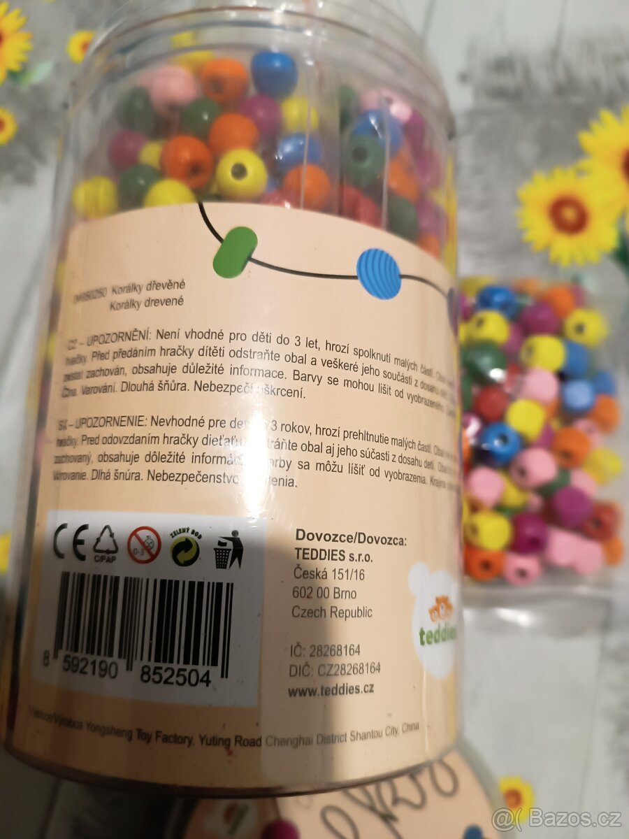 Dřevěné korálky barevné