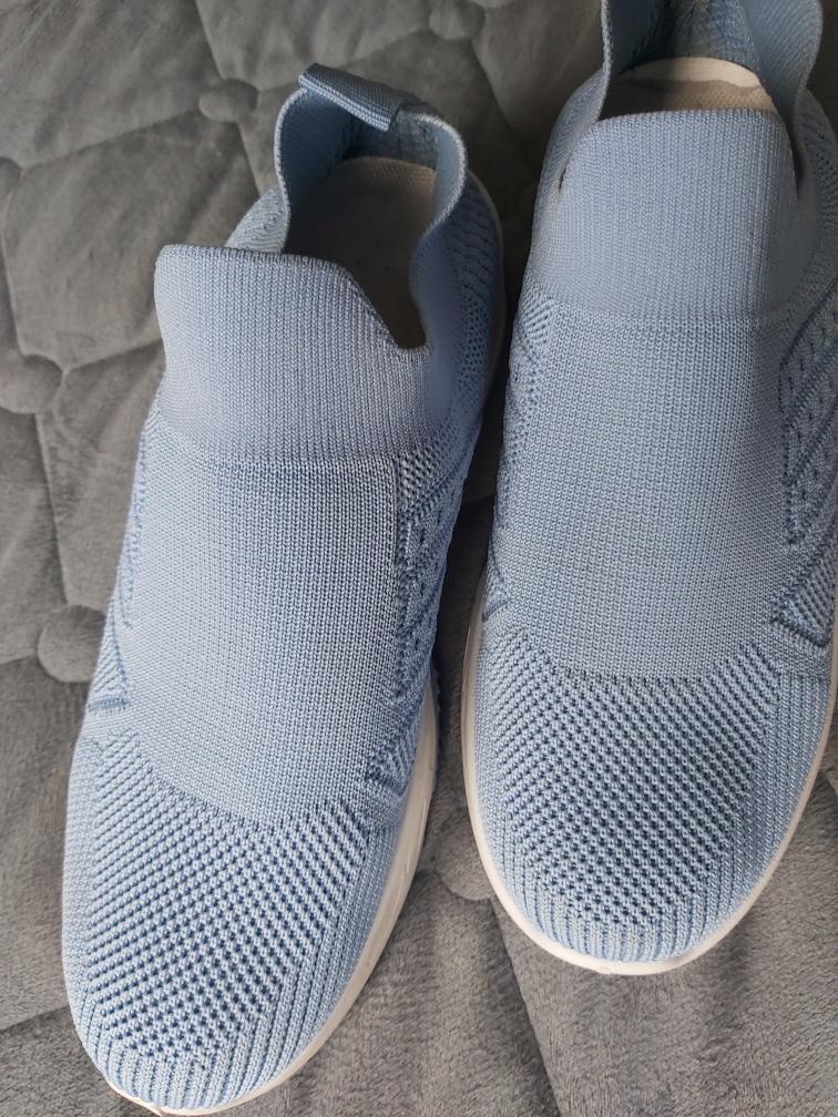 Dámské prodyšné pletené boty, slip on boty vel.40 světlemodr