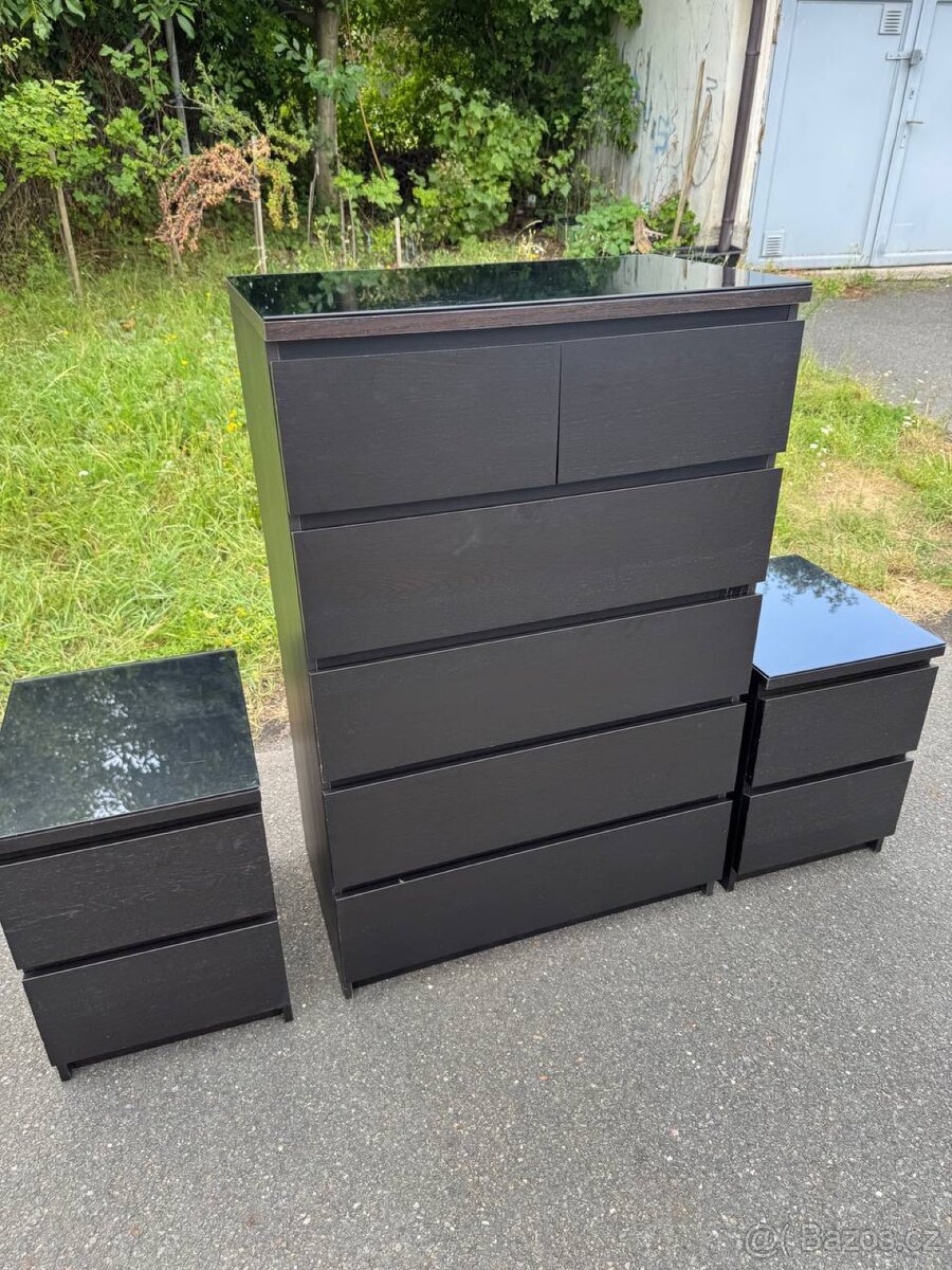 Komoda + noční stolky Ikea Malm
