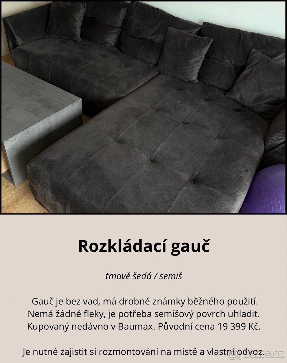 Rozkládací gauč s úložným prostorem