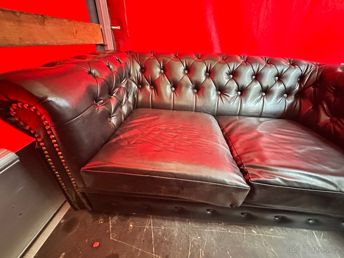 Kožená sedačka gauč a křeslo