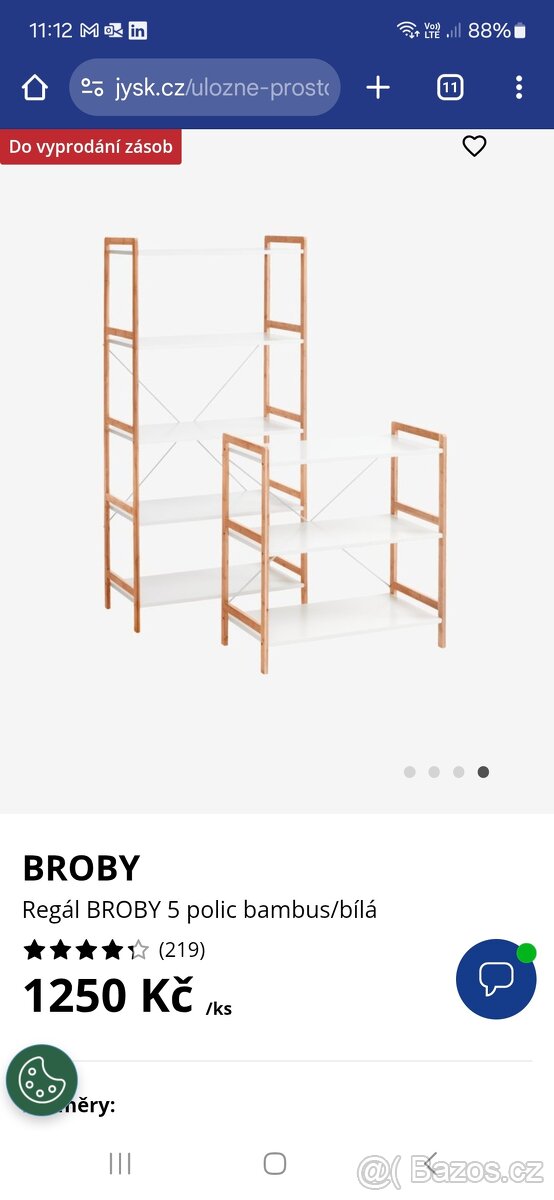 2x regál, knihovna - BROBY z jysku