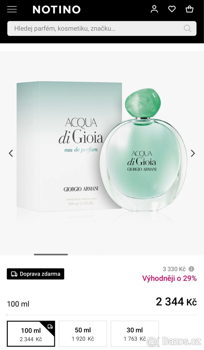 Parfém Acqua di Gioia Giorgio Armani eau de parfum 100ml