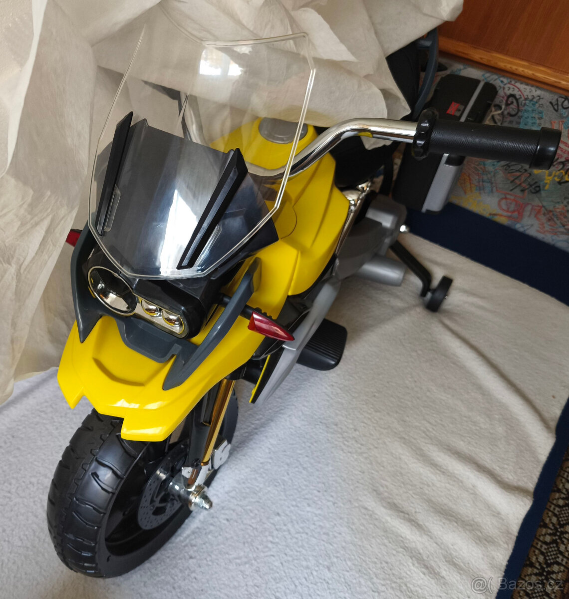 Elektrická dětská motorka BMW R1200GS nová, jen složená