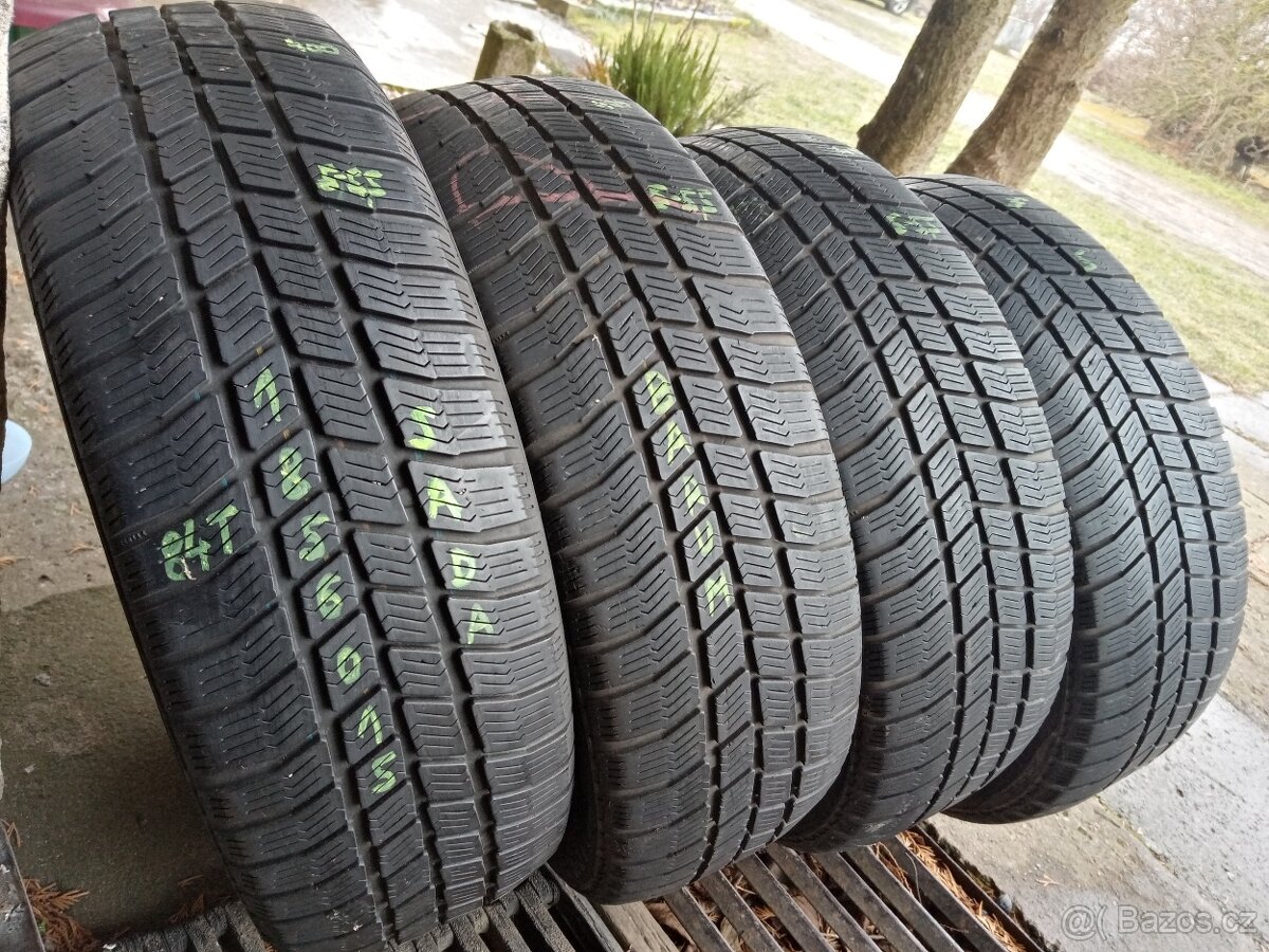 Zimní pneu 4kusy 185/60/15 vzorek 75% BARUM - dobírka možná