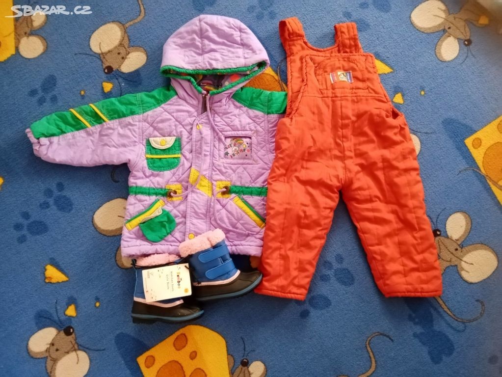 Pěkný zimní set pro holčičku vel. 86