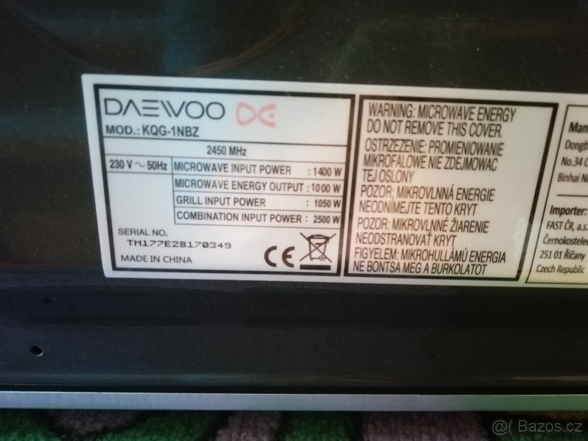 Prodám mikrovlnku DAEWOO