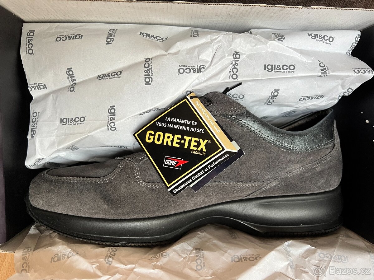 Pánské nepromokavé boty - GoreTex, igi&co vel. 41 šedá kůže