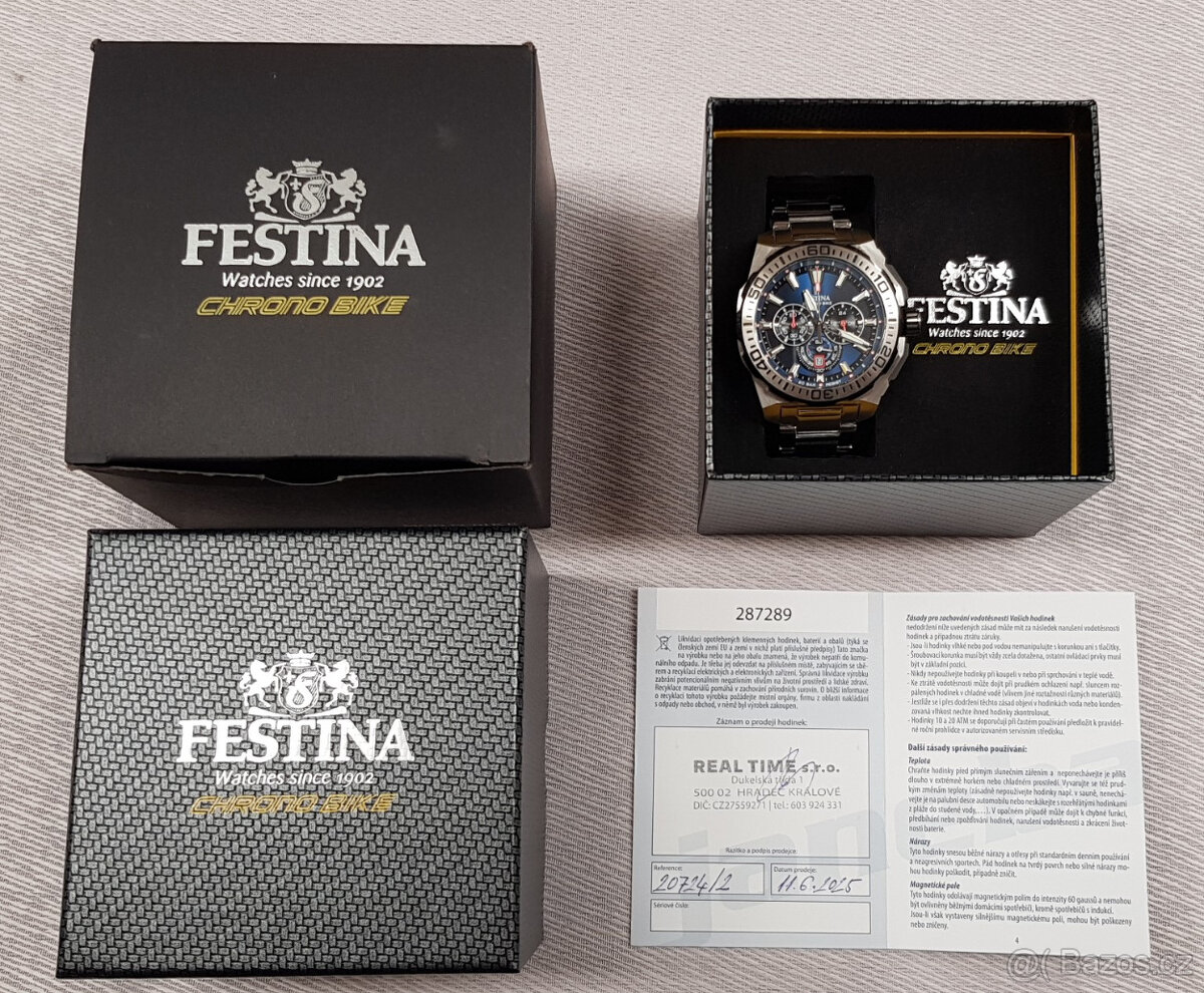 Hodinky Festina Chrono Bike 2025 20724/2, NOVÉ, Plná záruka.