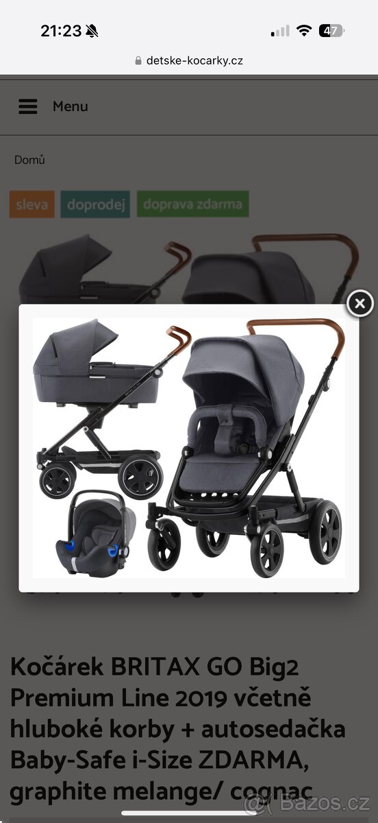 Kočárek britax Go big 2 + vajíčko britax