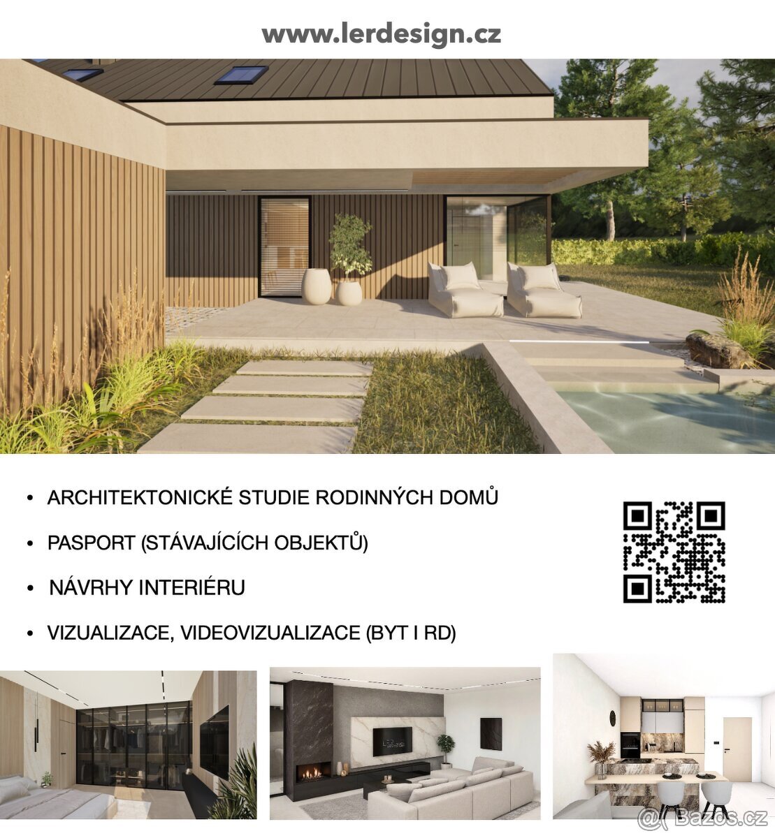 Architektonické studie RD, pasporty staveb, vizualizace