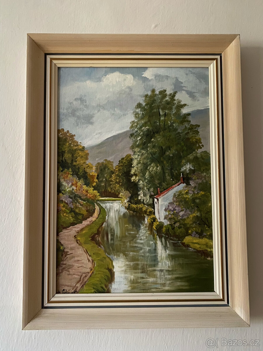 Obraz krajiny s potokem