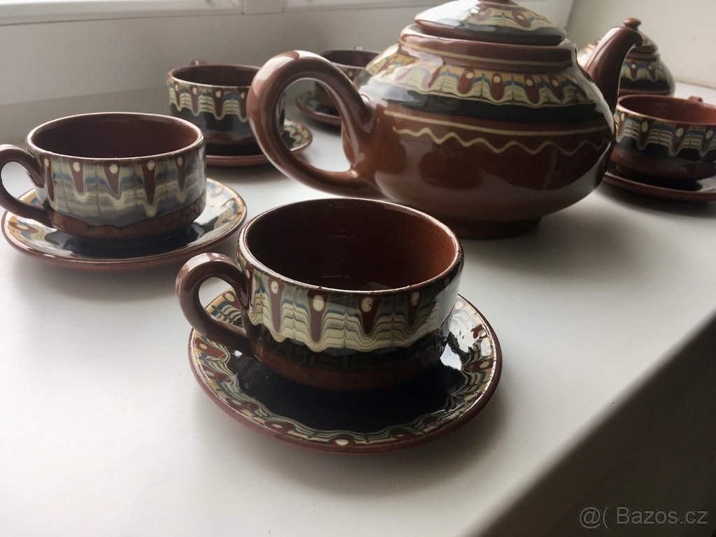 Retro čajový servis bulharská keramika