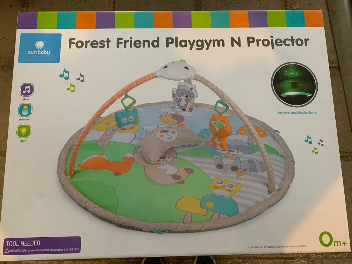 Hrací deka s projektorem - lesní zvířátka