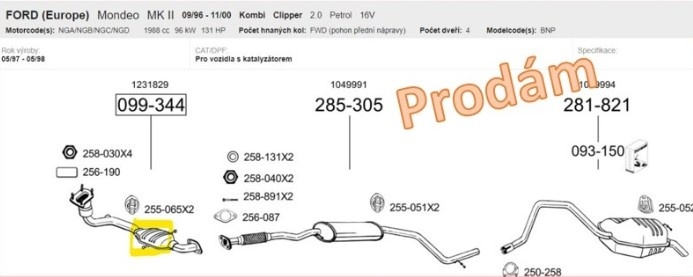Katalyzátor pro 2.0i, nový