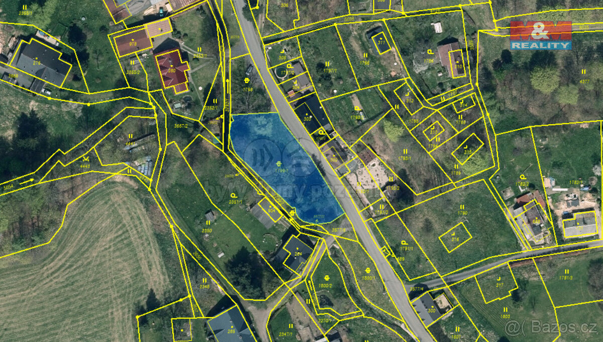 Prodej pozemku k bydlení, 1154 m², Staré Křečany