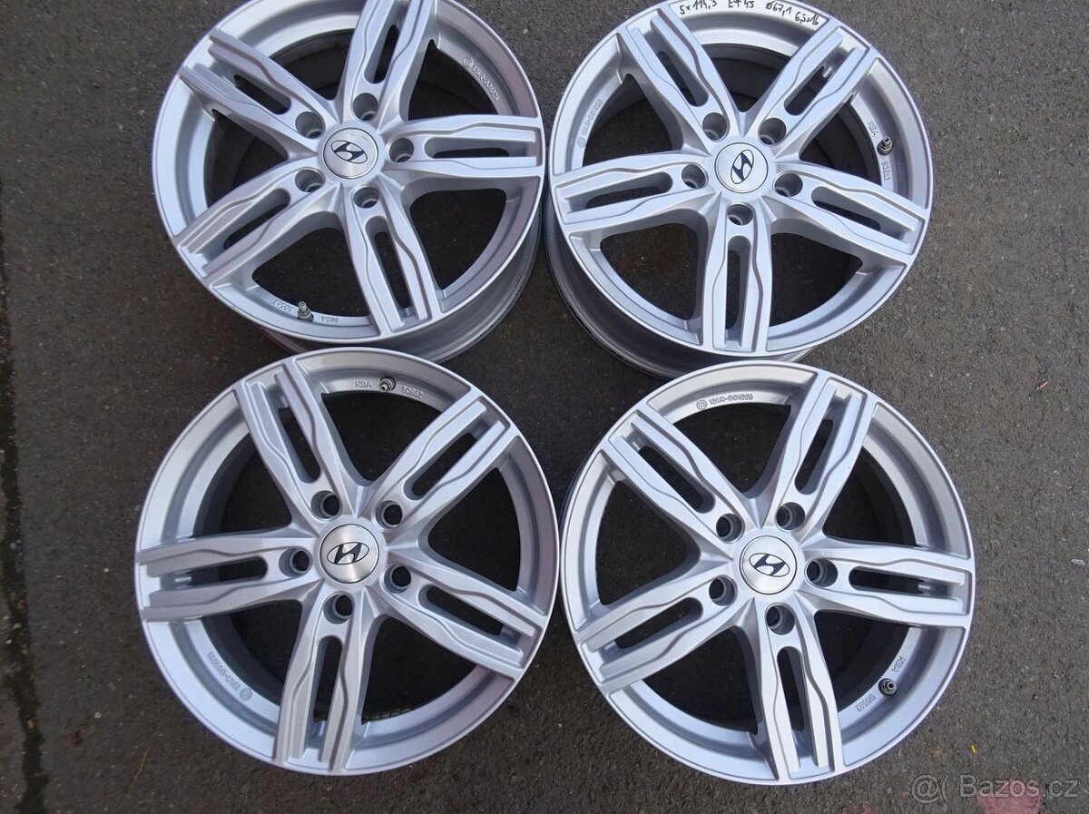 Alu disky na Hyundai, 16", 5x114.3, ET 45, šířka 6,5J