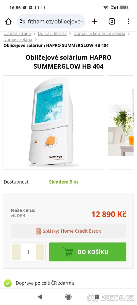 Obličejové solárium Efbe-Schott