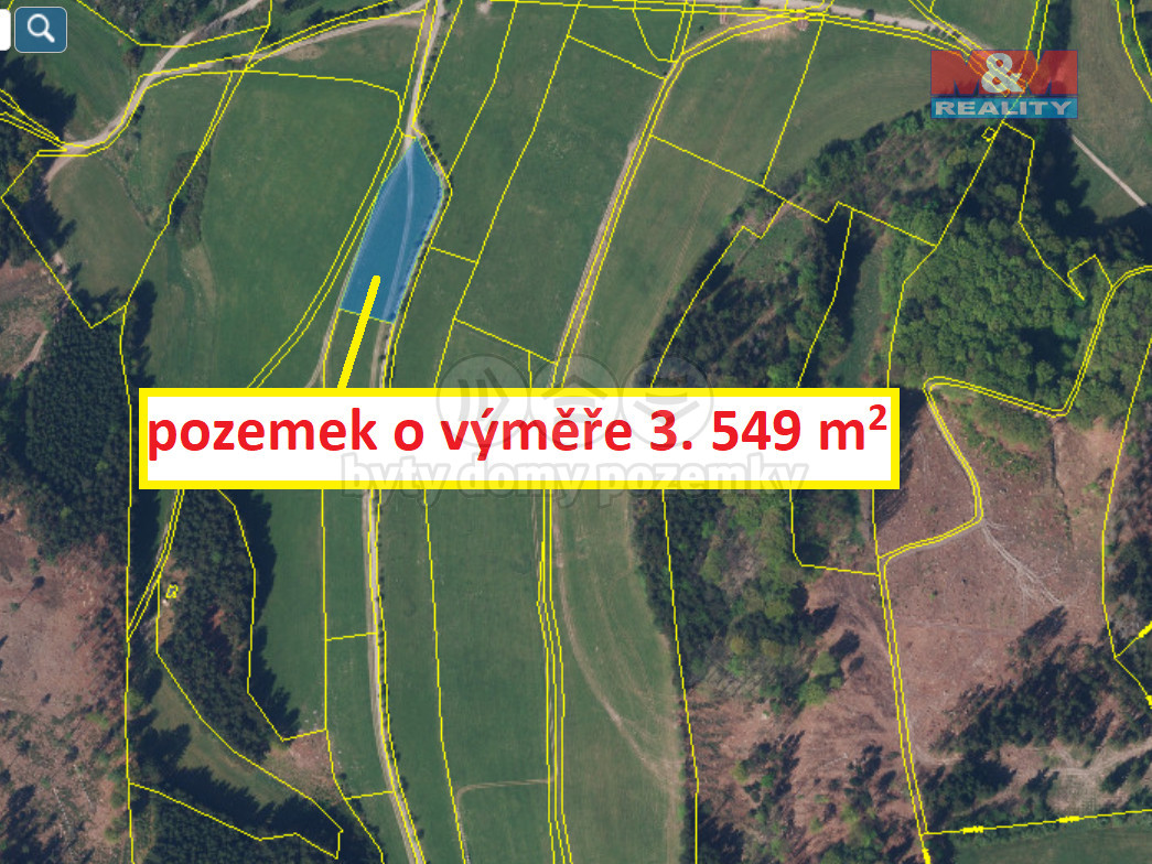 Prodej louky, 3549 m², Machov