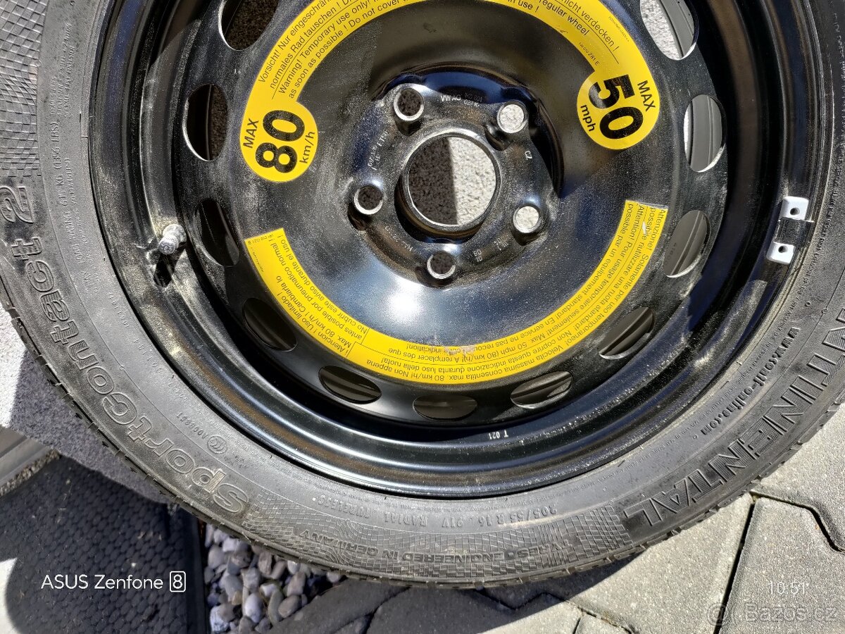Rezerva 205/55/R16 pro VW - Škoda