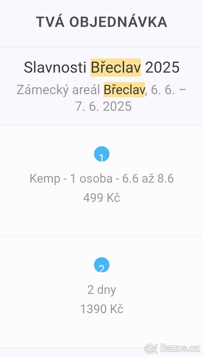 Slavnosti Břeclav 2025 - lístok a kemp